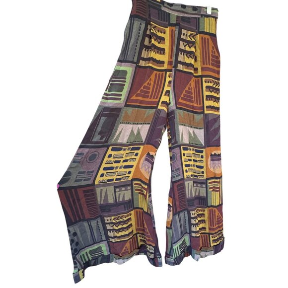 Nikita Mhaisalkar Anthropologie Wide-Leg Pants Small Multicolor Abstract Pattern - Picture 3 of 11